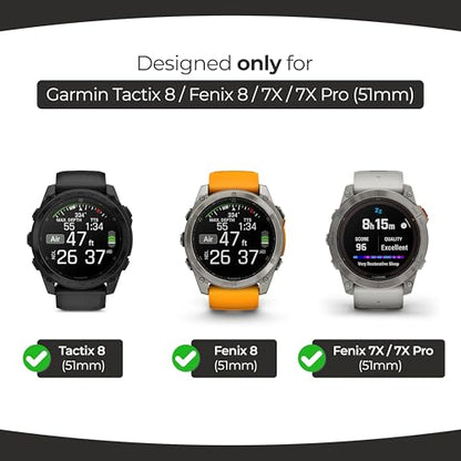 ArmorSuit 6 Pack for Garmin Tactix 8 / Fenix 8 / Fenix 7X/7X Pro [51mm] Matte Screen Protector Anti-Glare MilitaryShield TPU Film - Made in USA - size: Fenix 8 Solar/Amoled Matte (51mm)