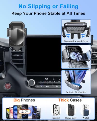 PZK Car Phone Mount for Toyota Tundra 2022-2026 /Sequoia 2023-2026 14-Inch - color: Auto Lock, size: Tundra 2022-2026/Sequoia 2023-2026 (14 inch)