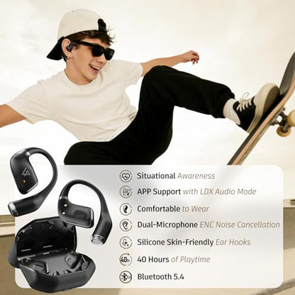 LYPERTEK SoundFree S40 Open Ear Earbuds, Bluetooth Headphones - color: S40-Black