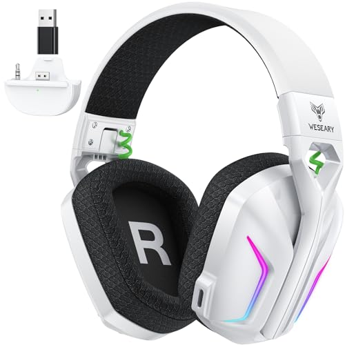 WESEARY Wireless Gaming Headset for Xbox Series X|S, 2.4GHz Ultra-Low Latency Headset with Noise Cancelling Mic for PC, PS5, PS4, Switch, Mac, 3D Surround Sound, Bluetooth 5.4, 50H Battery