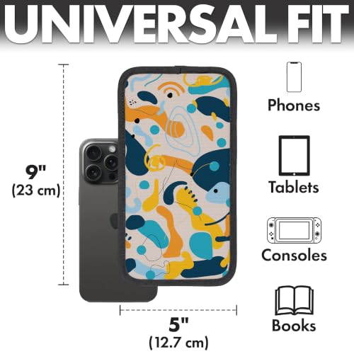Flight Flap Airplane Phone Holder - Foldable Phone Stand for Plane Travel - color: Boho Blue, size: Large