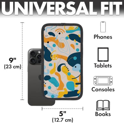 Flight Flap Airplane Phone Holder - Foldable Phone Stand for Plane Travel - color: Boho Blue, size: Large