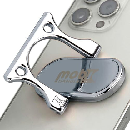 Patented 3-Finger Phone Grip & Stand - Comfortable & Secure Loop Holder for iPhone & Android - Ultra-Slim Zinc Alloy - Magnetic Mount Ready - Cell Phone Ring Alternative [Silver Chrome] - color: Silver