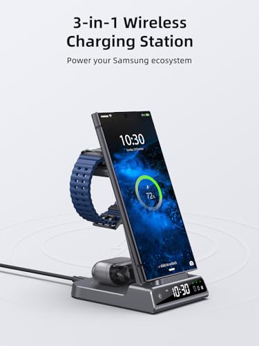 Wireless Charger for Samsung, Android Charger for Samsung Galaxy S25 Ultra - color: Grey