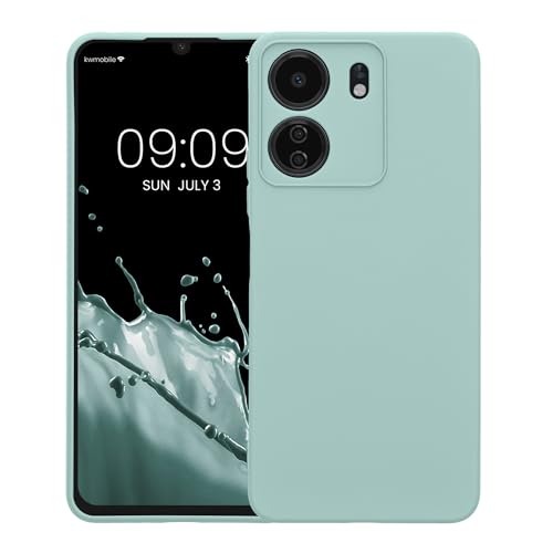 kwmobile Case Compatible with Xiaomi Poco C65 / Redmi 13C Case - Protective Slim TPU Cover with Soft Matte Finish - Cool Mint - color: Cool Mint