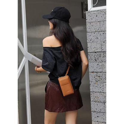 DORIS&JACKY Small Leather Crossbody Purse and Cell Phone Wallet for Women | RFID Blocking Shoulder Bag with Front Phone Pocket, Come with Long Detachable Strap and 12 Credit Card Slots - color: 3-brown