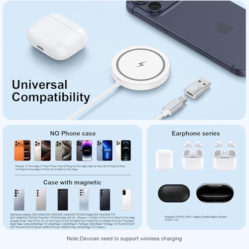 Magnetic Charger Wireless Fast Charging Pad for Samsung Galaxy Z Flip/Fold8 - color: White