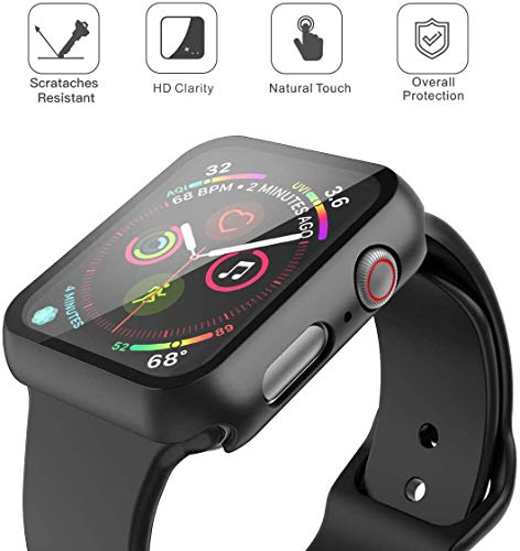 Misxi 2 Pack Hard PC Case with Tempered Glass Screen Protector Compatible with Apple Watch SE 3 (2025) SE 2 SE Series 6 Series 5 Series 4 40mm, Black - color: Black(2-Pack), size: 40mm (Se3/Se2/Se/6/5/4)