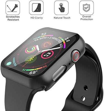 Misxi 2 Pack Hard PC Case with Tempered Glass Screen Protector Compatible with Apple Watch SE 3 (2025) SE 2 SE Series 6 Series 5 Series 4 40mm, Black - color: Black(2-Pack), size: 40mm (Se3/Se2/Se/6/5/4)