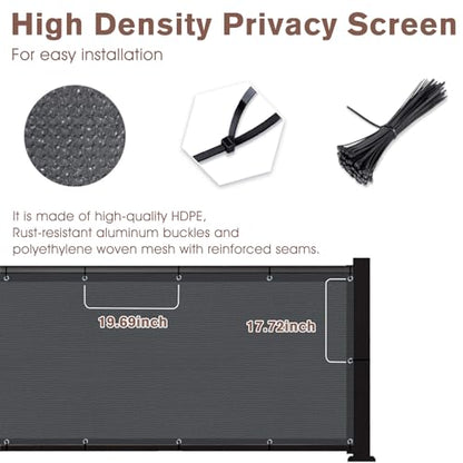 SUNNY GUARD 3' x 10' Balcony Privacy Screen, HDPE Patio Railing Cover Fence - color: Dark Gray, size: 0 3' x 1 0'