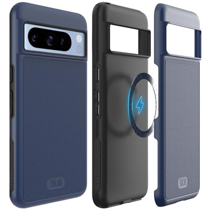 TUDIA MergeGrip [Magsafe Compatible] Designed for Google Pixel 8 Pro Case (2023) - Dual Layer [Military Grade] Shockproof Slim Rugged Tough Heavy Duty Phone Cases - Indigo Blue - color: Indigo Blue, size: Magnetic Pixel 8 Pro