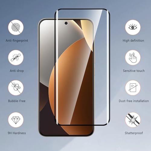 3-Pack for Xiaomi Redmi Note 15 Pro+ Plus 5G Screen Protector Tempered Glass, 3D Full Edge Coverage Film, 9H Hardness HD Bubble-Free Film, Anti-Scratch Premium Protective Glass - size: Redmi Note 15 Pro Plus