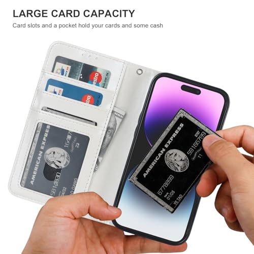 Bocasal for MagSafe Wallet Case Card Holder for iPhone 13 Pro, White - color: White for MagSafe