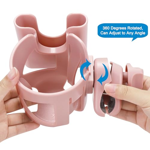 Accmor Stroller Cup Holder, Cup Holder for Walker Bike Wheelchair - color: Cup Phone Holder-Pink