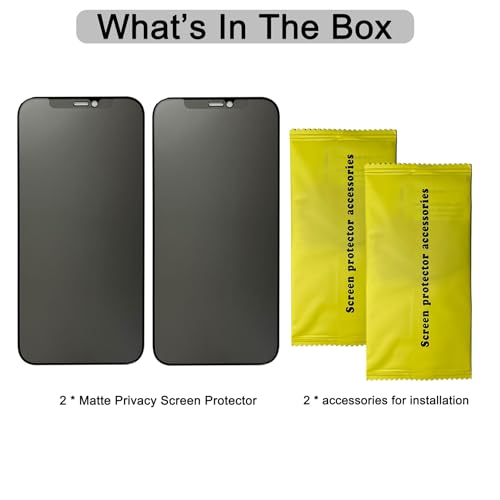 2 Pack Compatible with iPhone 12 Pro Max 6.7" Matte Privacy Screen Protector, Anti-Glare Anti-Spy Scratch Resistant Tempered Glass Film, Anti-Shatter, Rounded Edge Full Coverage
