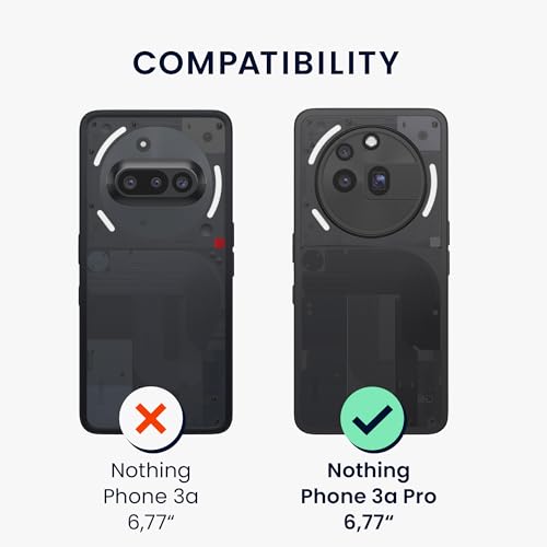 kwmobile Case Compatible with Nothing Phone 3a Pro Case - Protective Slim TPU Phone Cover - Soft Matte Finish - Black Matte
