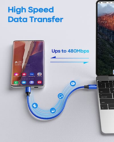 etguuds USB C to USB C Cable 0.5ft, 2-Pack 60W C to C Cable Fast Charging - color: Blue, size: 0.5ft