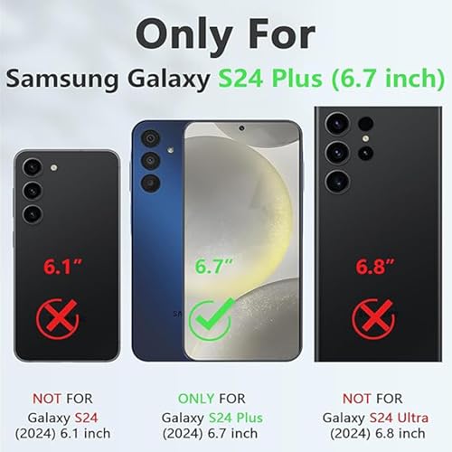 Battery Case for Galaxy S24 Plus, Upgraded 12000mAh Battery Pack Rechargeable Charger Case with Wireless Charging Compatible for Galaxy S24 Plus (6.7 inch) External Charging Cover (Black) - size: Galaxy S24 Plus