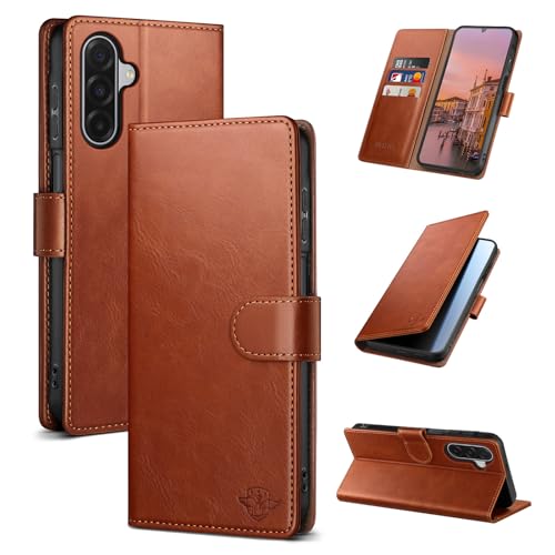 Wallet Case for Samsung Galaxy A17 5G, Light Brown | RFID-Blocking Card Holder, Kickstand, Magnetic Closure, PU Leather Folio Flip Cover, Protective Women Men Cases - color: Light Brown, size: SamsungGalaxy A17