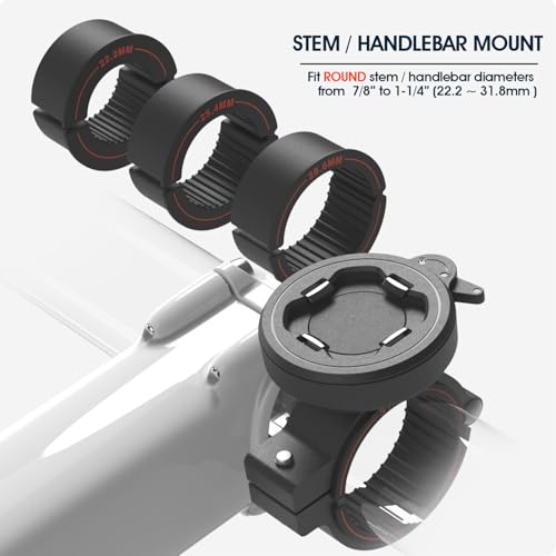 Bike Phone Mount, Universal Stable Bicycle Stem/Handlebar Cell Phone Holder - style: Quad-Clip Stem/Handlebar Mount