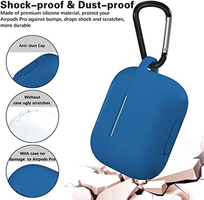 Lerobo for AirPod Pro Case, Soft Silicone Cover with Keychain, Blue - color: Blue