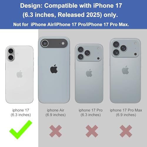 for iPhone 17 Stand Case, Belt Clip Holster Screen Protector-Black | Camera Lens Protector, Swivel Kickstand Holder, Slim Shell Pouch Full Body Protective, Rugged Shockproof Cell Phone Cover - size: iPhone 17