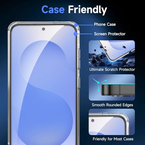 LYWHL 2-Pack Samsung Galaxy S25 Screen Protector, Tempered Glass for S25 with Alignment Frame, Sensitive Touch & Fingerprint Unlock, Anti-Scratch Case Friendly Bubble Free Easy Install HD Clear - size: Samsung Galaxy S25