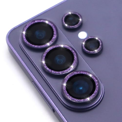 for Samsung Galaxy S26 Ultra Camera Lens Protector, Bling Glitter Metal Ring Tempered Glass Lens Cover Accessories (Violet) - color: Violet