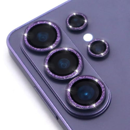 for Samsung Galaxy S26 Ultra Camera Lens Protector, Bling Glitter Metal Ring Tempered Glass Lens Cover Accessories (Violet) - color: Violet