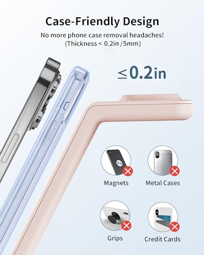 Charging Station for Apple Wireless Charger: 3 in 1 Phone Charger Stand for iPhone 17 16 15 14 13 12 11 SE X Pro Max Plus - Apple Watch Ultra 11 10 9 8 SE 7 6 5 4 3 - Air-Pods 2 3 Pro - color: Pink