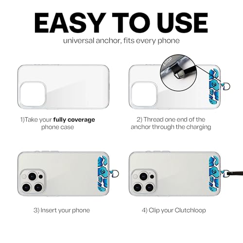 ClutchLoop Anchor-Universal Phone Tether Tab, Strong Cell Phone Lanyard Tab and Phone Strap Replacement - color: Daytrip