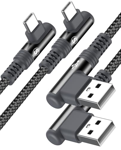 USB to USB C Cable 3.1A Fast Charge Right Angle CarPlay 3.3ft 2-Pack Black - color: Black, size: 3.3ft+3.3ft