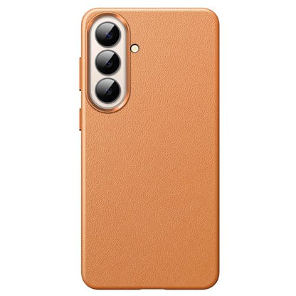 JETech Vegan Leather Case for Samsung Galaxy S26, Brown | Compatible with MagSafe, Anti-Slip Grip Phone Cover, Metal Button, Soft Microfiber Lining - color: Brown, size: Galaxy S26