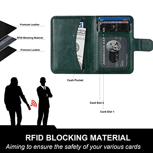 Bocasal for MagSafe Card Wallet for iPhone, Dark Green - color: Dark Green