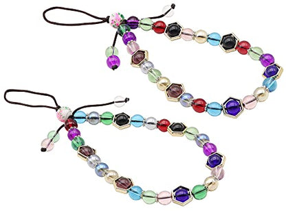 Cell Phone Lanyard Strap Bling Crystal Beads Hand Wrist Lanyard - color: 17cm Multicolor