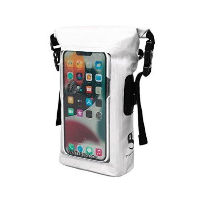 geckobrands Waterproof Phone Tote with 2L Dry Bag and Adjustable Strap – Protect Your Phone and Valuables While on The Go White - color: White