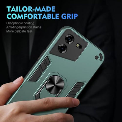 Compatible for Tecno Pova 5 Case,Built-in Stand Shockproof and Drop-Proof Compatible with Tecno Pova 5 LH7n Phone Case Cover Green - color: HY-GZS-green, size: Tecno Pova 5