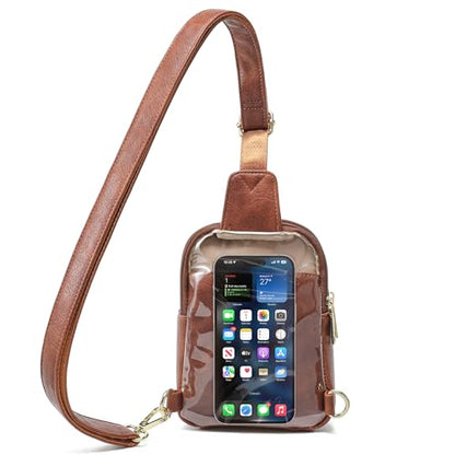 Travel Small Sling Bag for Women Anti Theft Crossbody Bags Phone Purse Cross Body Fanny Pack Over the Shoulder Bags(Brown) - color: Brown Dark