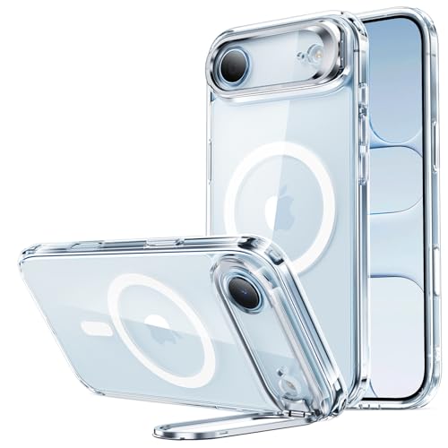 ESR for iPhone Air Case with Stash Stand, Compatible with MagSafe, Military-Grade Drop Protection Magnetic Phone Case for iPhone 17 Air, Scratch-Resistant Back Cover,Clear - color: Clear, size: iPhone Air 6.5inch