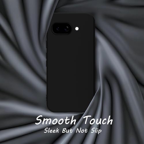 TENOC Phone Case for Google Pixel 9a, Black Case Anti-Fingerprint Protective Bumper Matte Cover for 6.3 Inch