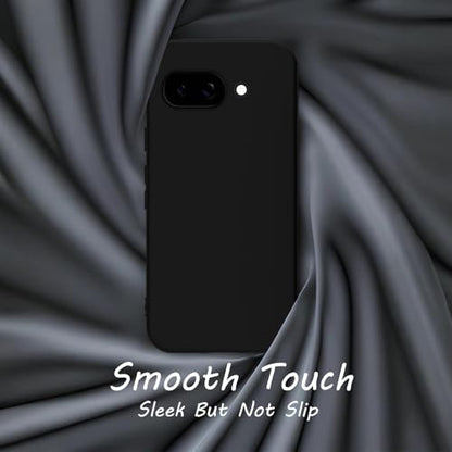 TENOC Phone Case for Google Pixel 9a, Black Case Anti-Fingerprint Protective Bumper Matte Cover for 6.3 Inch
