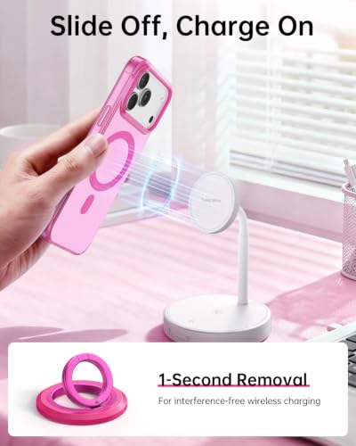 SYNCWIRE Magnetic Phone Ring Holder, for MagSafe Phone Grip Stand Kickstand - color: Hot Pink