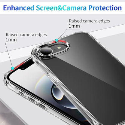DEERLAMN Clear Case for iPhone 17E/iPhone 16E 6.1-Inch, Military Grade Drop Protection Anti-Scratch Transparent Ultra Slim Non-Yellowing Shockproof Protective Phone Cover - size: iPhone 16E 6.1-Inch