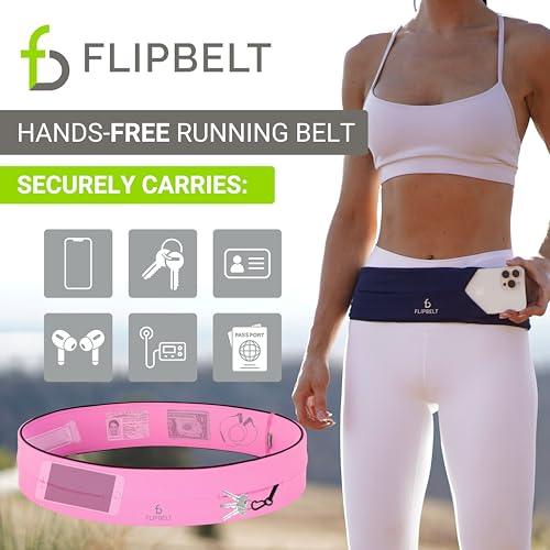 FlipBelt Classic Running Belt, Phone Holder for Running, Money Belt Pouch - color: Girly Pop Pink, size: Extra Small
