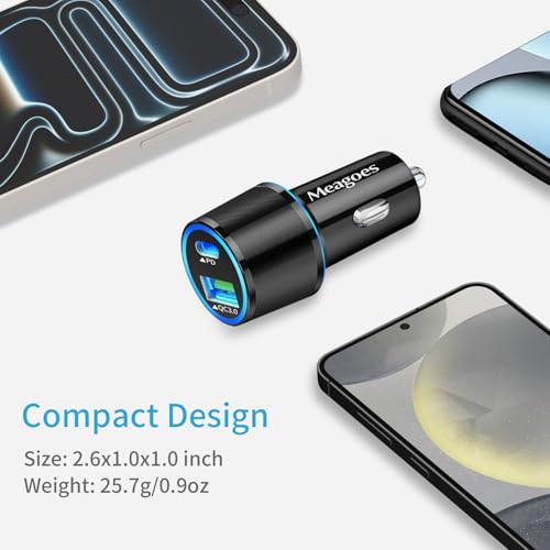 67.5W Car Charger USB C Super Fast Charge for iPhone 18 Pro Max/17/Android - color: Black, size: 3.3 ft