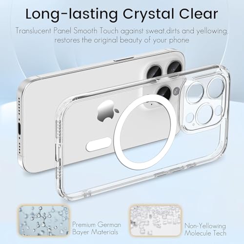 I&H for iPhone 15 Pro 6.1 inch Case Crystal Clear Non-Yellowing, Shockproof, Anti-Scratch, Transparent Hard Back Cover with Soft Bumper - size: For iPhone 15 Pro
