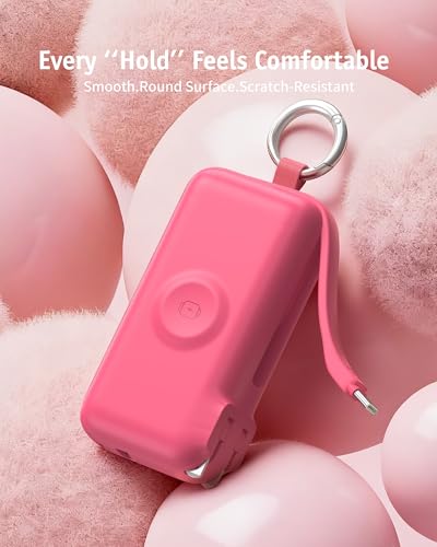 RORRY Flow Portable Charger 10000mAh 40W Wall Plug Power Bank Battery Pack - color: Berry Red