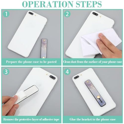 Weewooday 6 Pieces Phone Finger Strap Grip,Bright Marble,Marble - color: Bright Marble, style: Marble