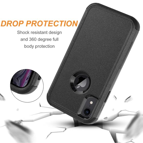 Co-Goldguard Case for iPhone XR, [3-Layer][Shockproof] [Dropproof] for iPhone XR Phone Case, Heavy Duty Protection Case for iPhone XR, 6.1 inch (Black) - color: Black