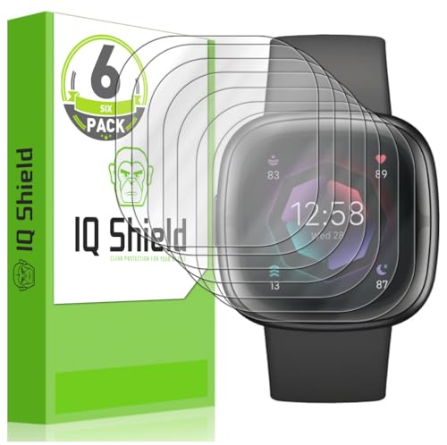 IQShield 6 Pack for Fitbit Sense 2 / Fitbit Versa 4 Screen Protector,Easy Install, Ultra Thin, Smudge-Resistant, Anti-Scratch, Anti-Bubble, Clear TPU Film - size: 1.58 INCH